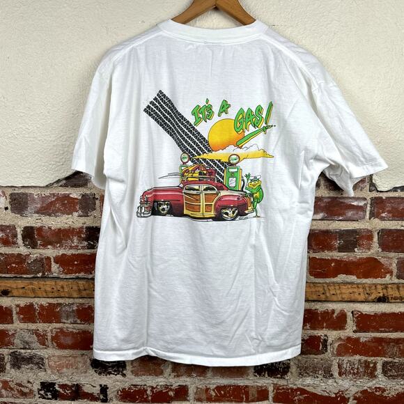 Vintage Frog Follies Shirt XL White Short Sleeve Single Stitch Double Sided 1995 - Picture 8 of 9